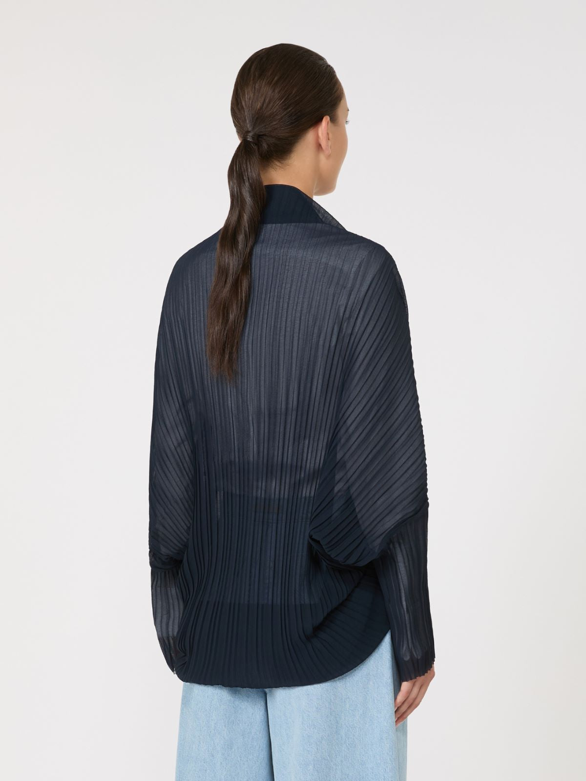 Pleated fabric shrug - Midnightblue
