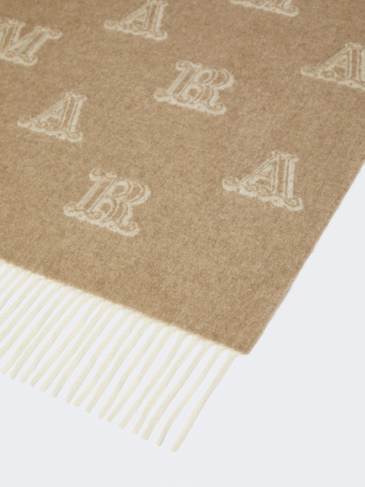 Jacquard cashmere stole - Beige