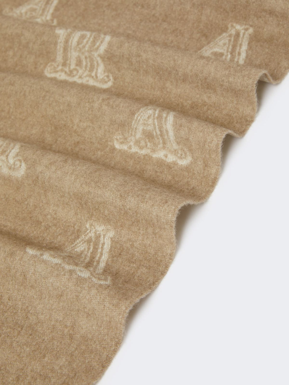 Jacquard cashmere stole - Beige