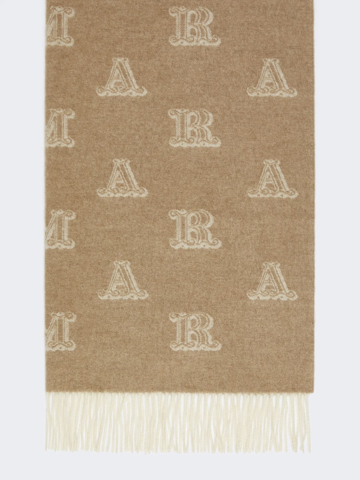 Jacquard cashmere stole - Beige