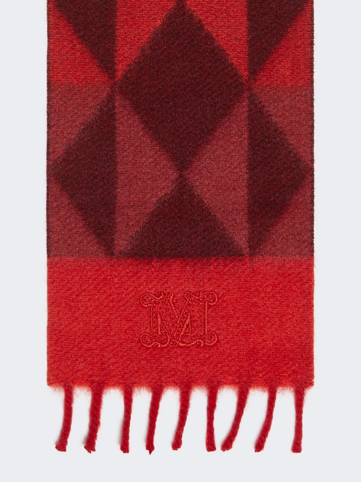 Jacquard cashmere scarf - Red purple
