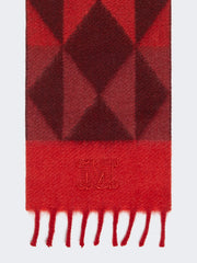 Jacquard cashmere scarf - Red purple