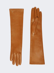 Long Nappa leather gloves - Beige