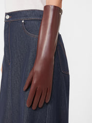Long Nappa leather gloves - Bordeaux
