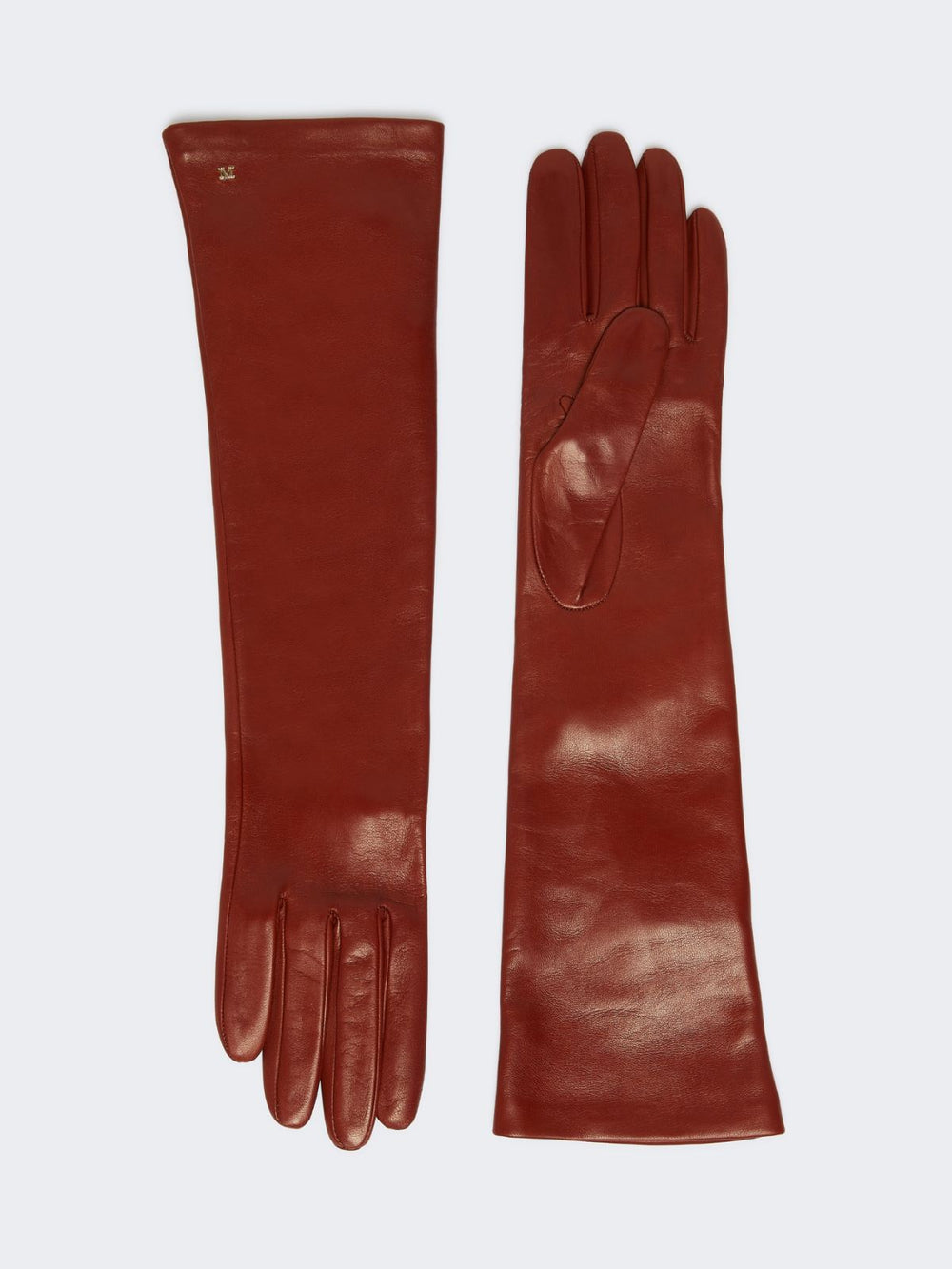 Long Nappa leather gloves - Brown bronze