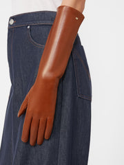 Long Nappa leather gloves - Brown bronze