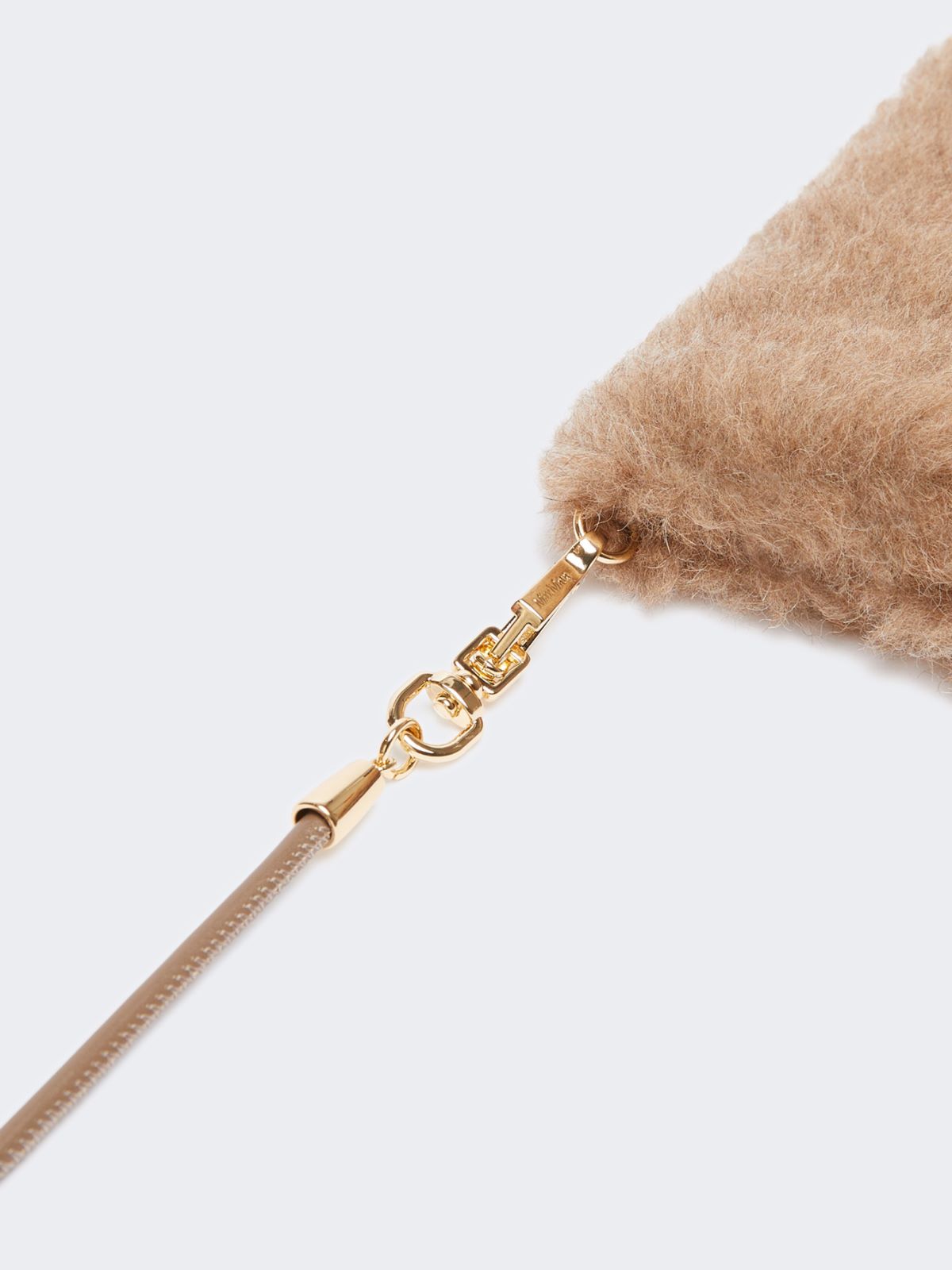 Mittens in alpaca and cashmere Teddy fabric - Bronze