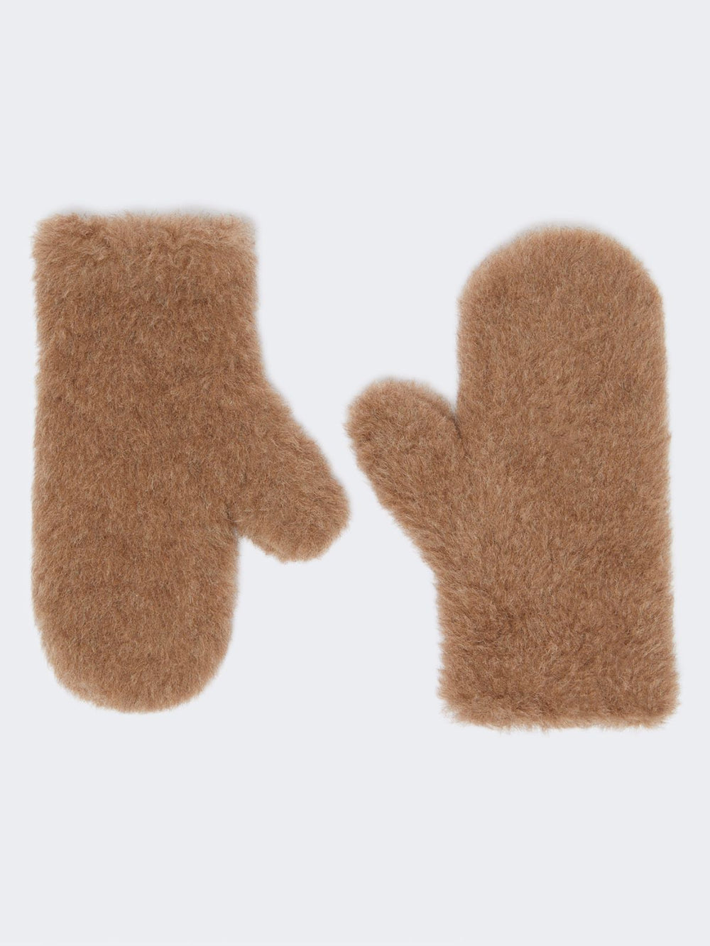 Mittens in alpaca and cashmere Teddy fabric - Bronze