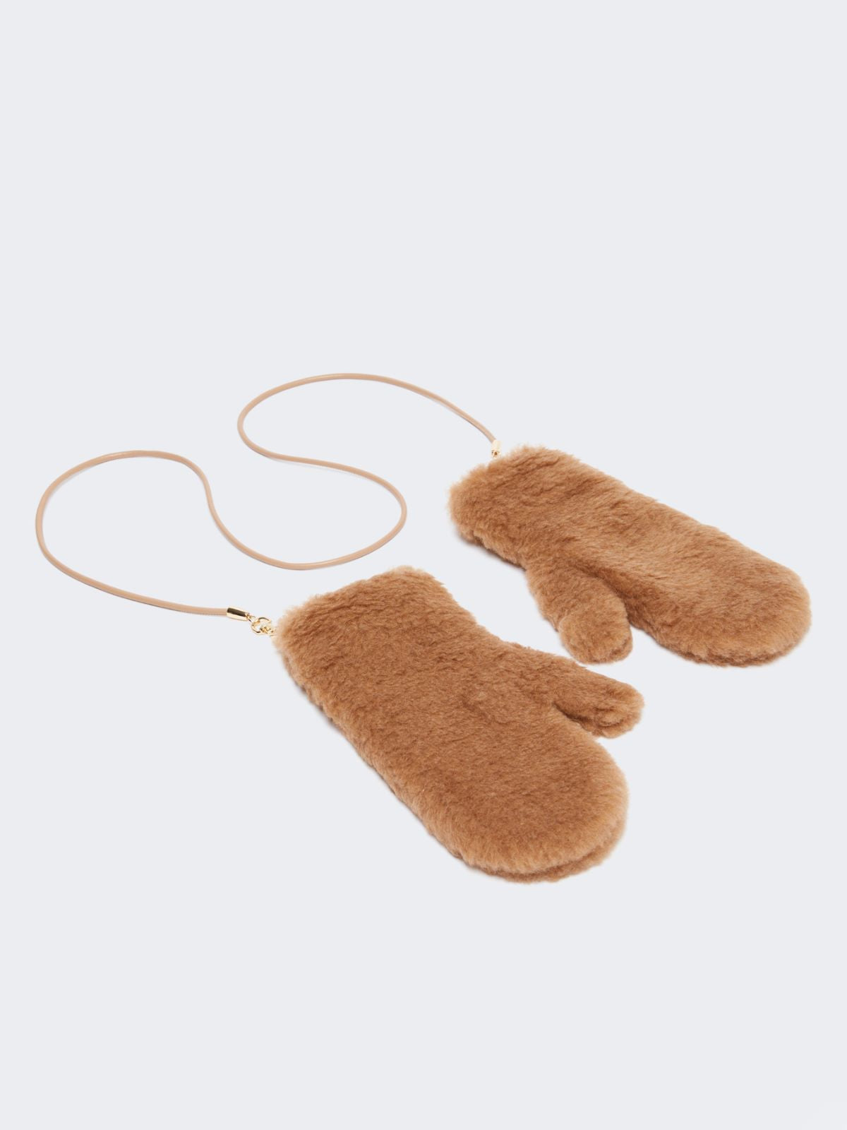 Teddy fabric mittens - Camel