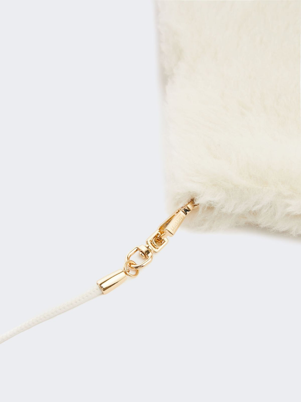 Mittens in alpaca and wool Teddy fabric - Optical white