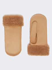 Soft-textured mittens - Camel
