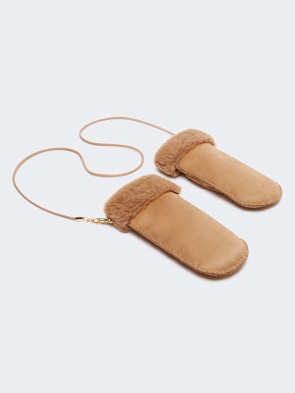Soft-textured mittens - Camel