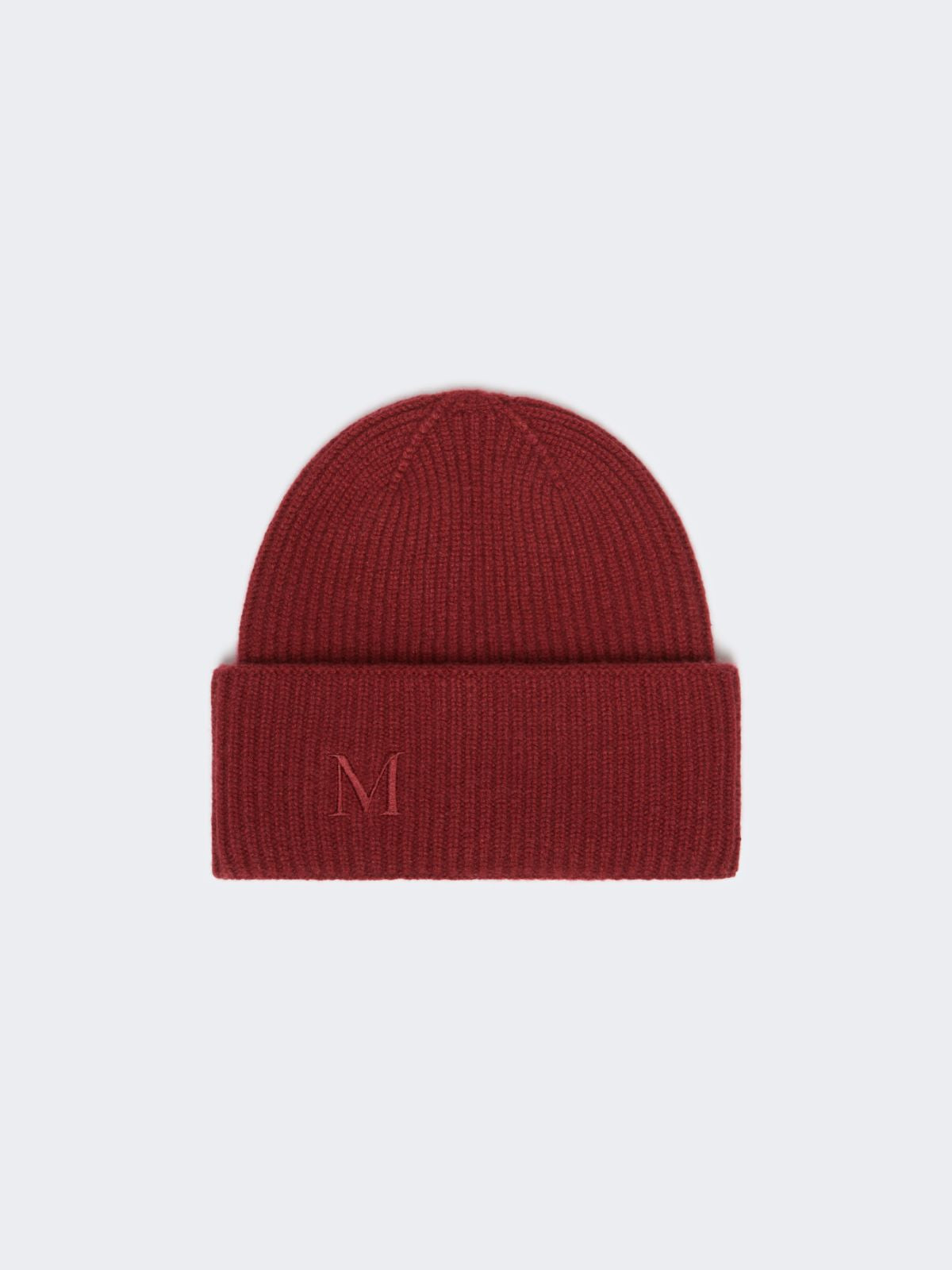 Rib-knit cashmere beanie hat - Raspberry
