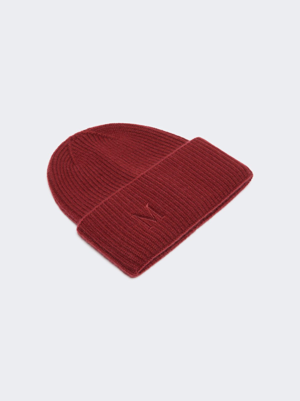 Rib-knit cashmere beanie hat - Raspberry