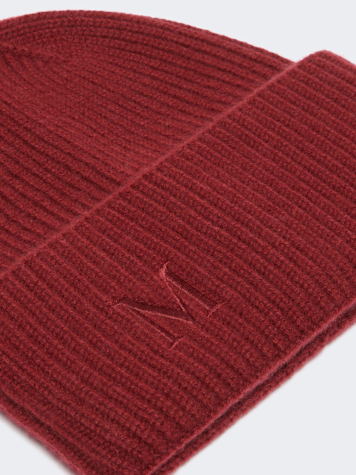 Rib-knit cashmere beanie hat - Raspberry
