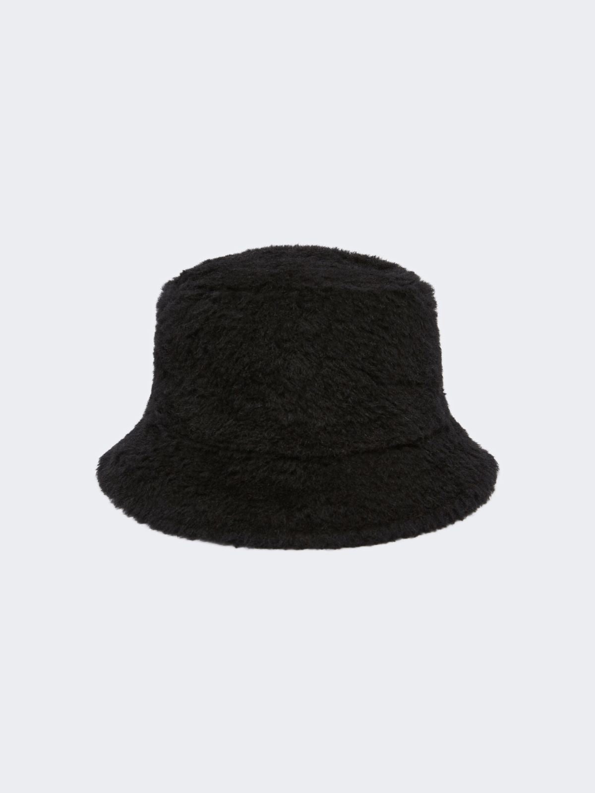 Reversible camel and Teddy fabric cloche hat - Black