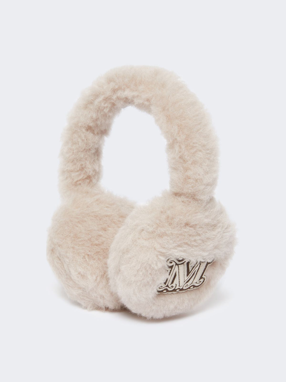 Alpaca and wool Teddy fabric earmuffs - Beige