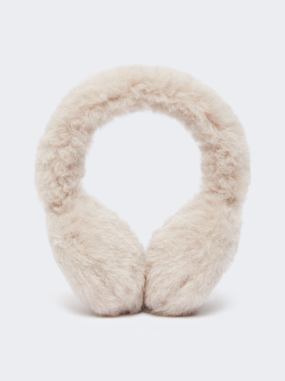 Alpaca and wool Teddy fabric earmuffs - Beige