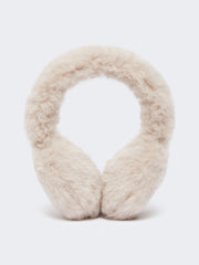 Alpaca and wool Teddy fabric earmuffs - Beige