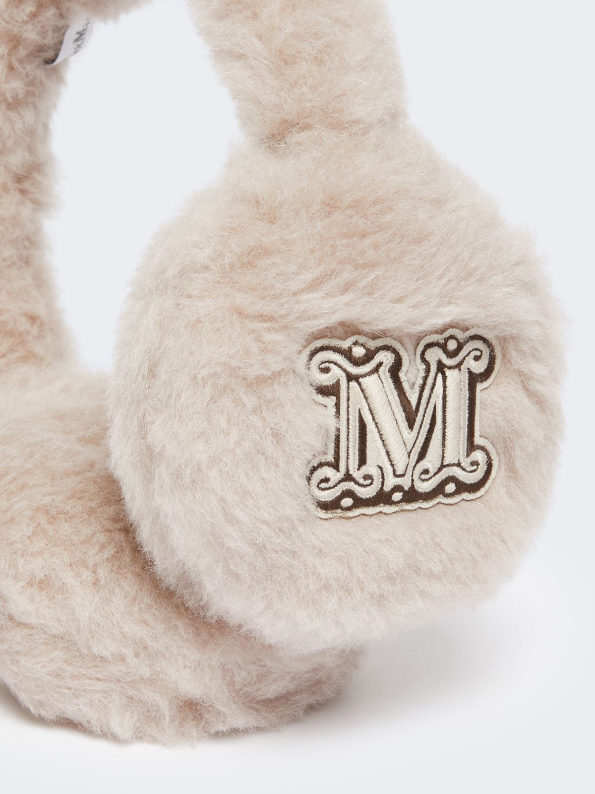 Alpaca and wool Teddy fabric earmuffs - Beige