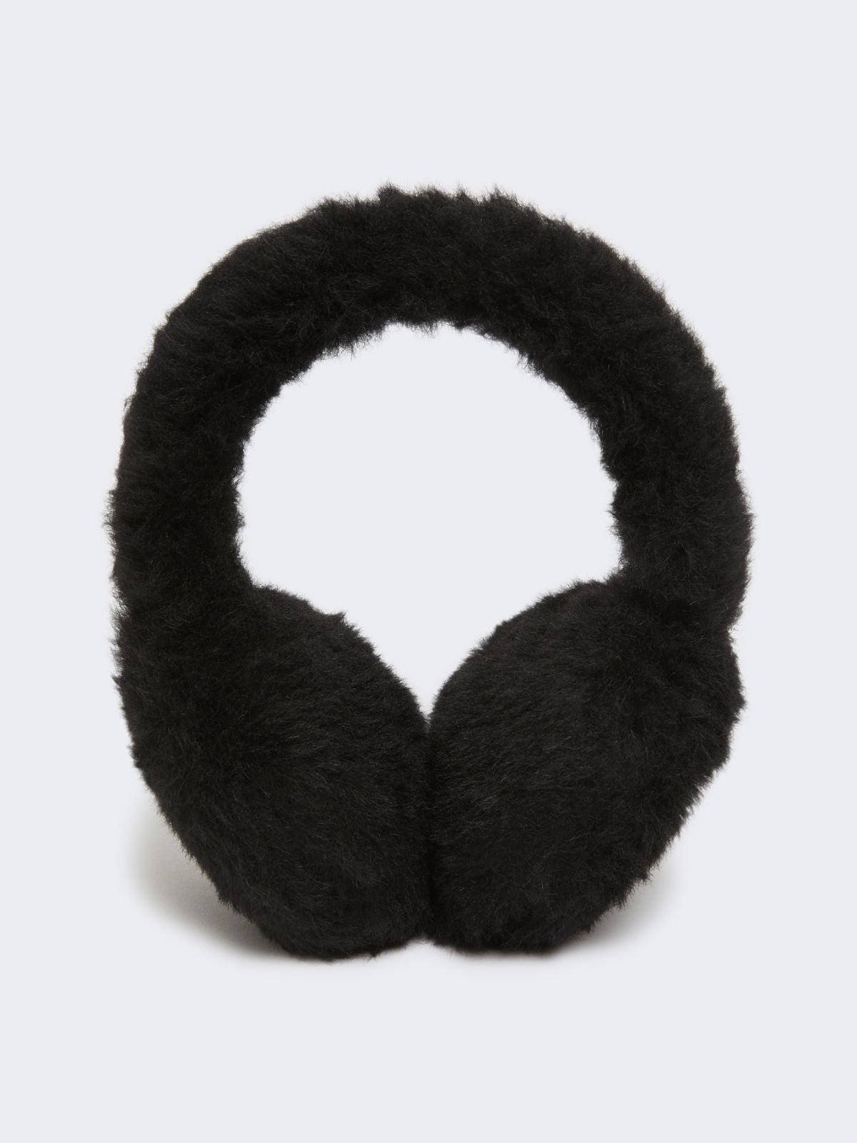 Alpaca and wool Teddy fabric earmuffs - Black