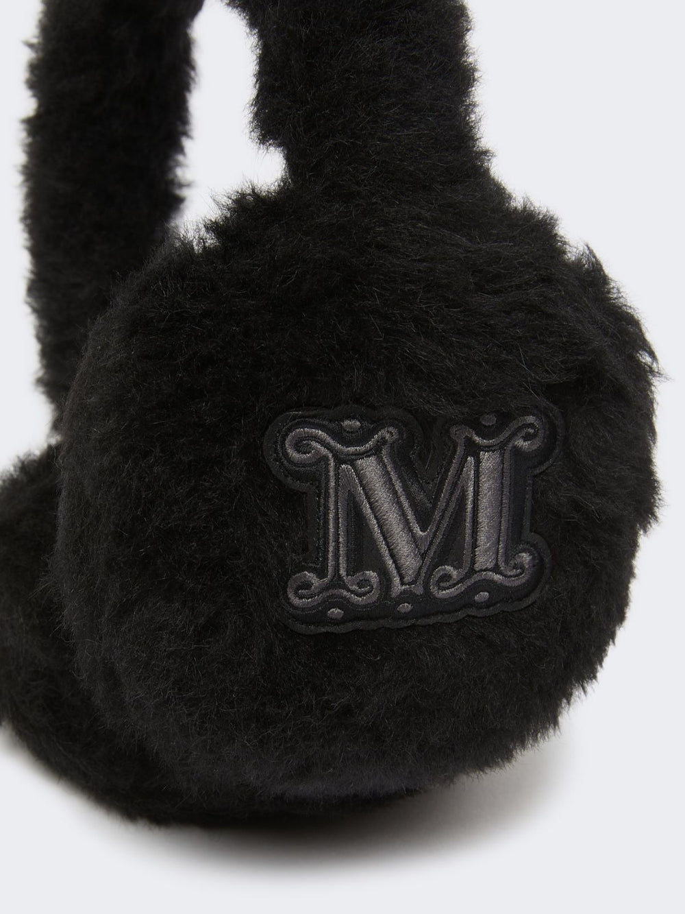 Alpaca and wool Teddy fabric earmuffs - Black