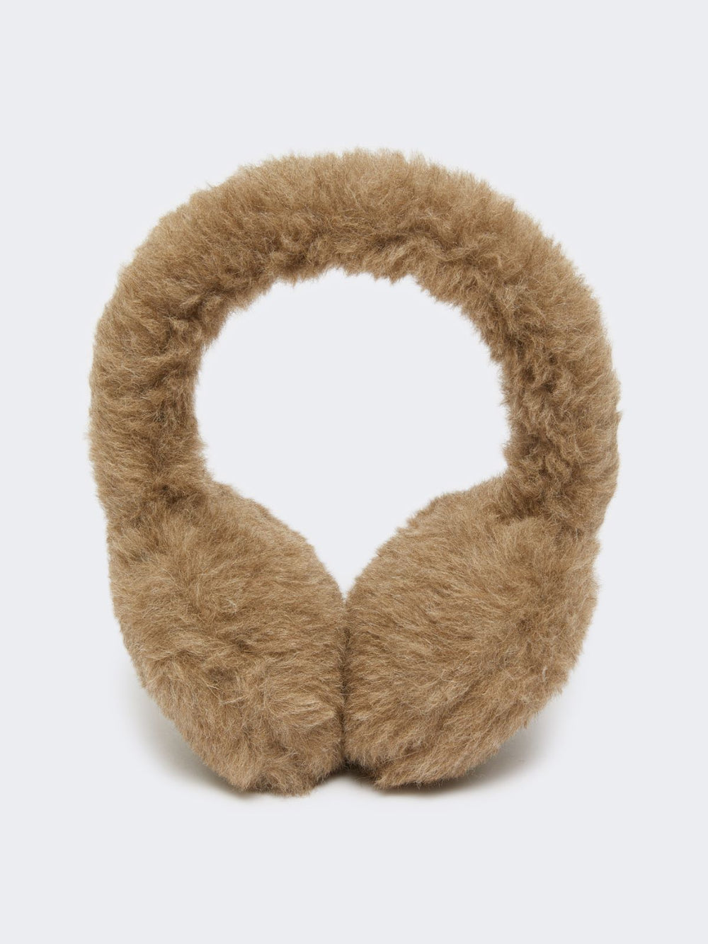 Alpaca and cashmere Teddy fabric earmuffs - Bronze