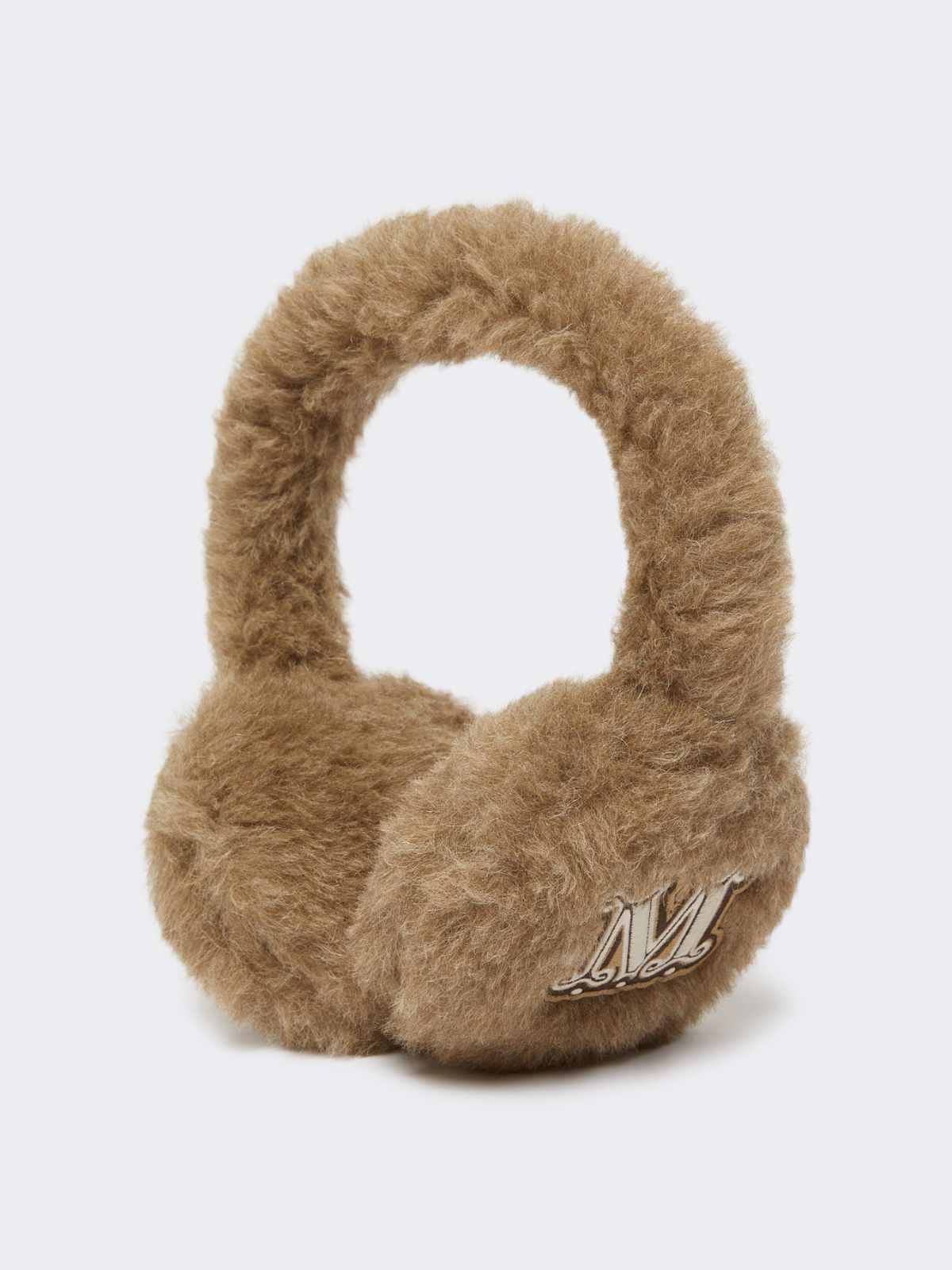 Alpaca and cashmere Teddy fabric earmuffs - Bronze