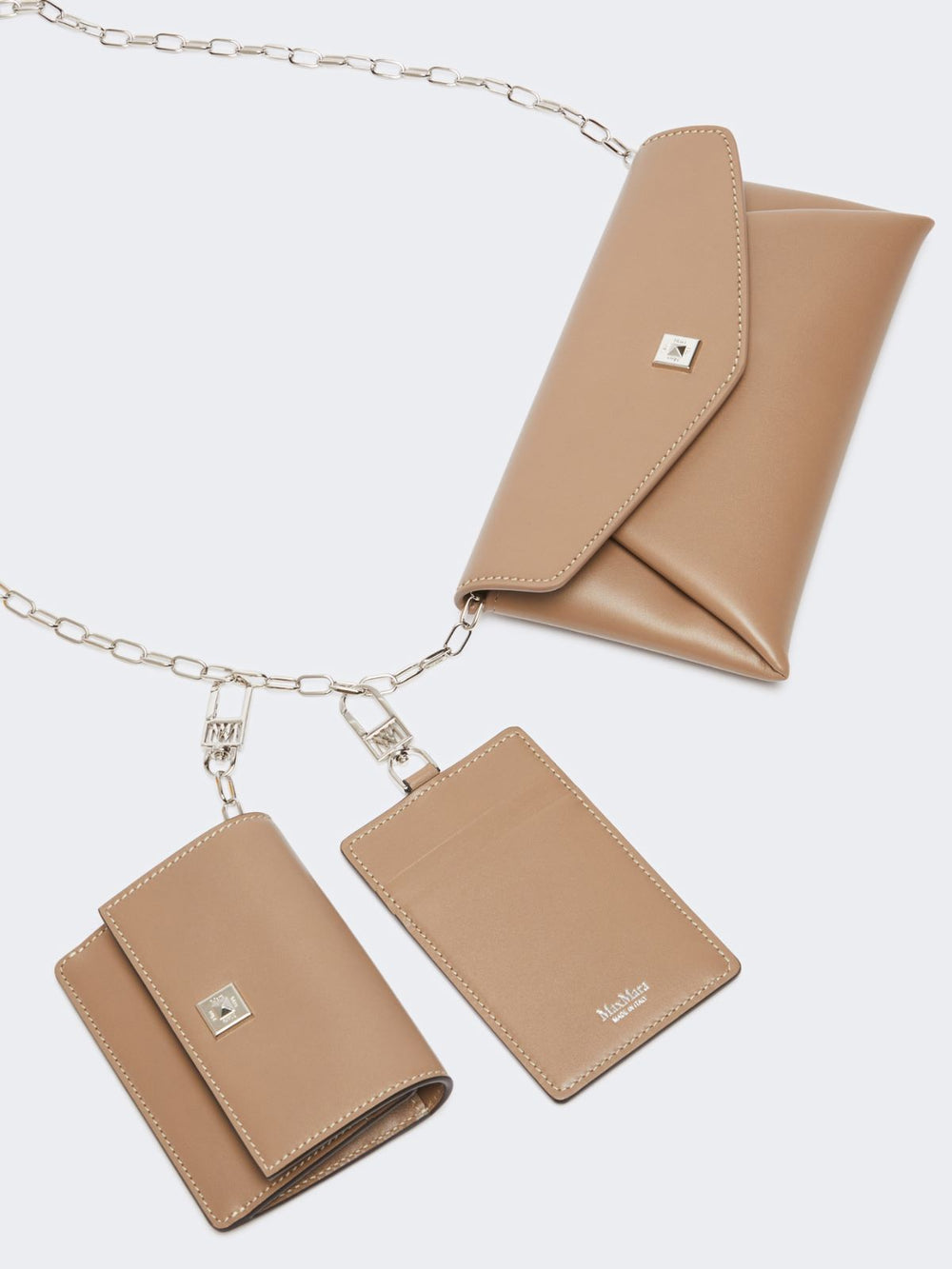 Leather envelope wallet - Mud