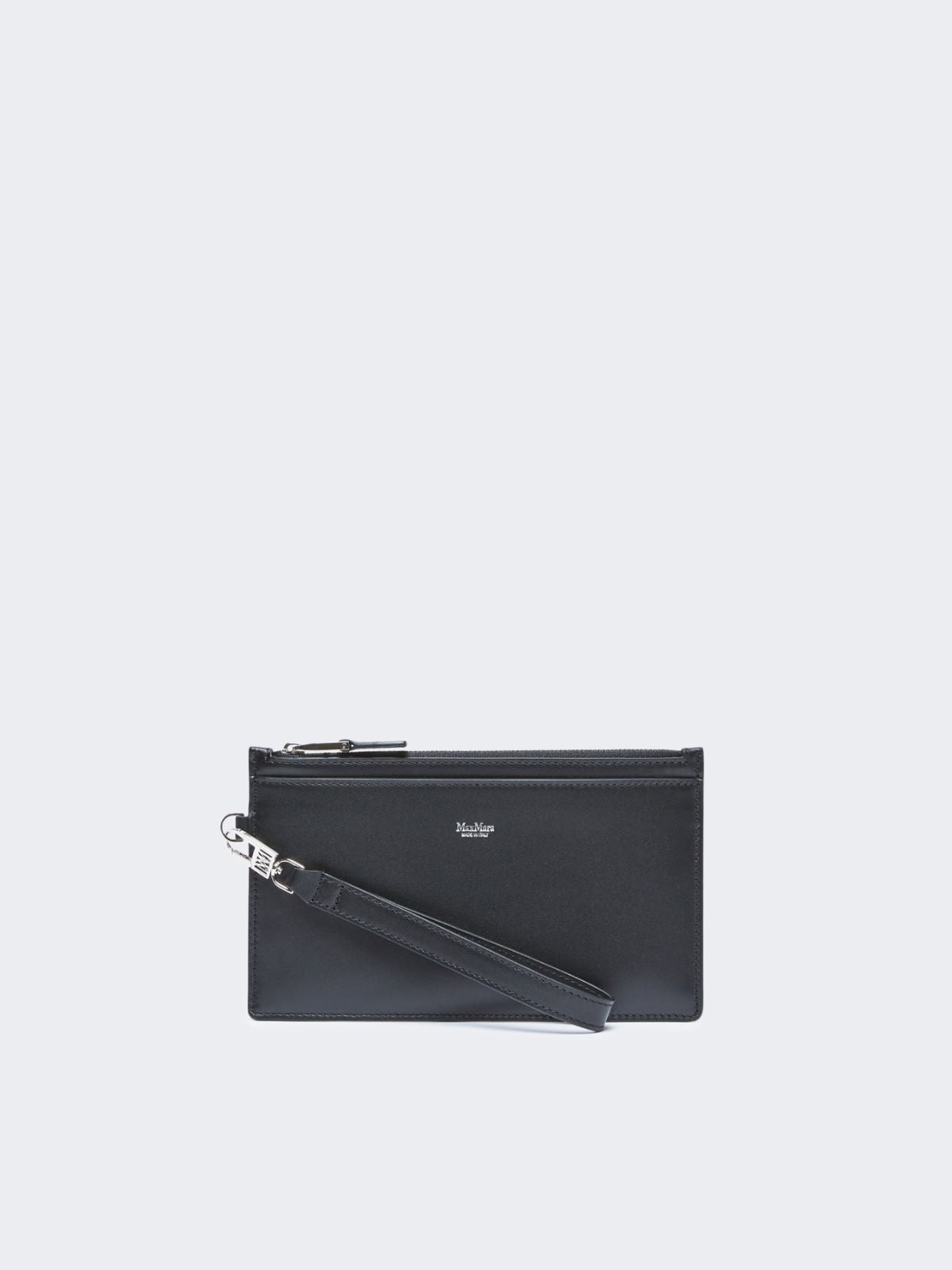 Wrist-strap leather pouch - Black