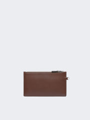 Wrist-strap leather pouch - Cocoa