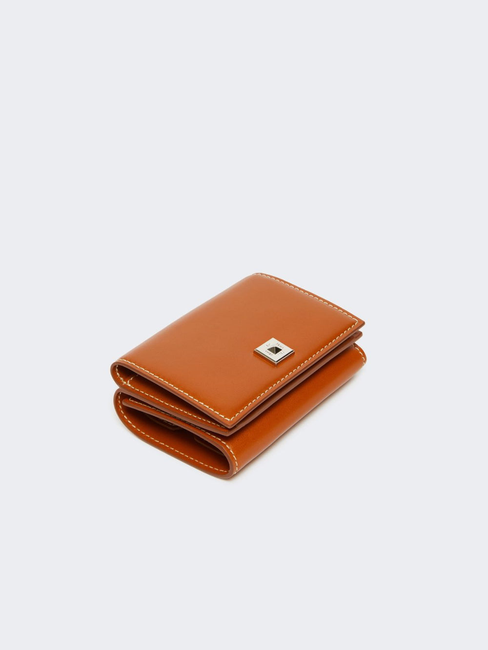 Leather tri-fold purse - Rust