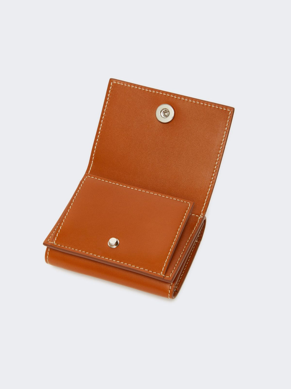 Leather tri-fold purse - Rust