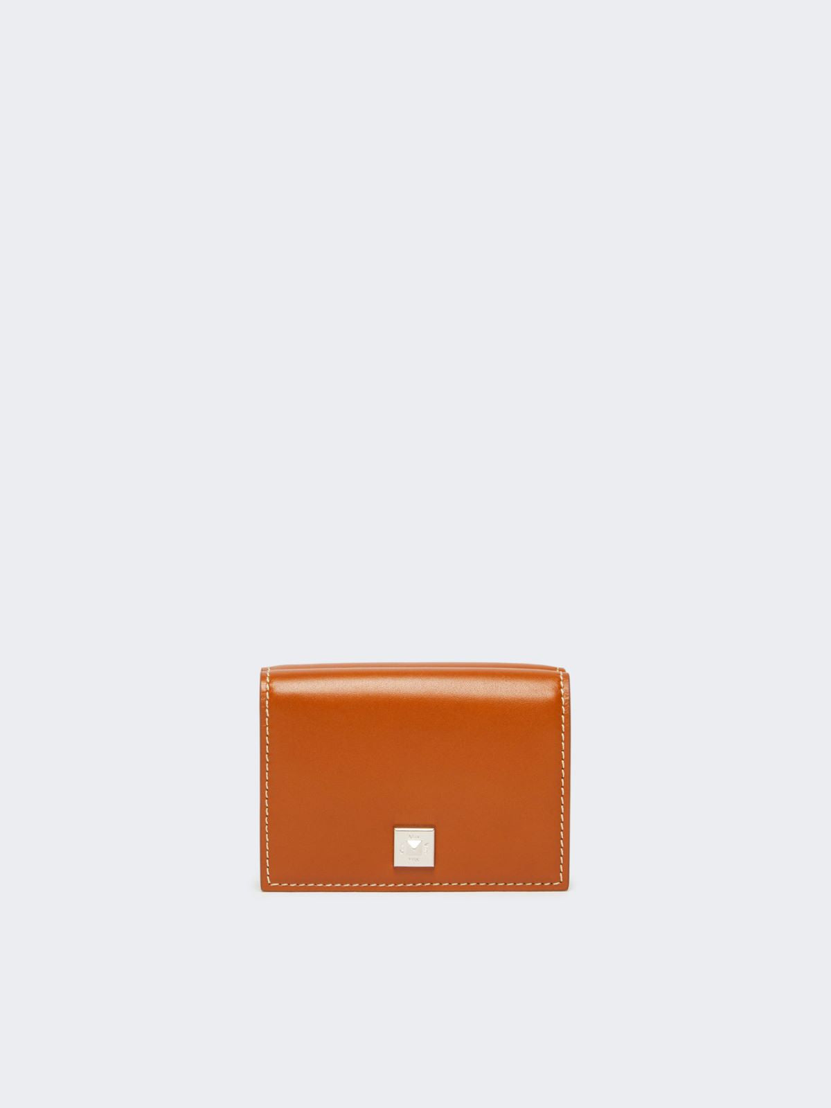 Leather tri-fold purse - Rust