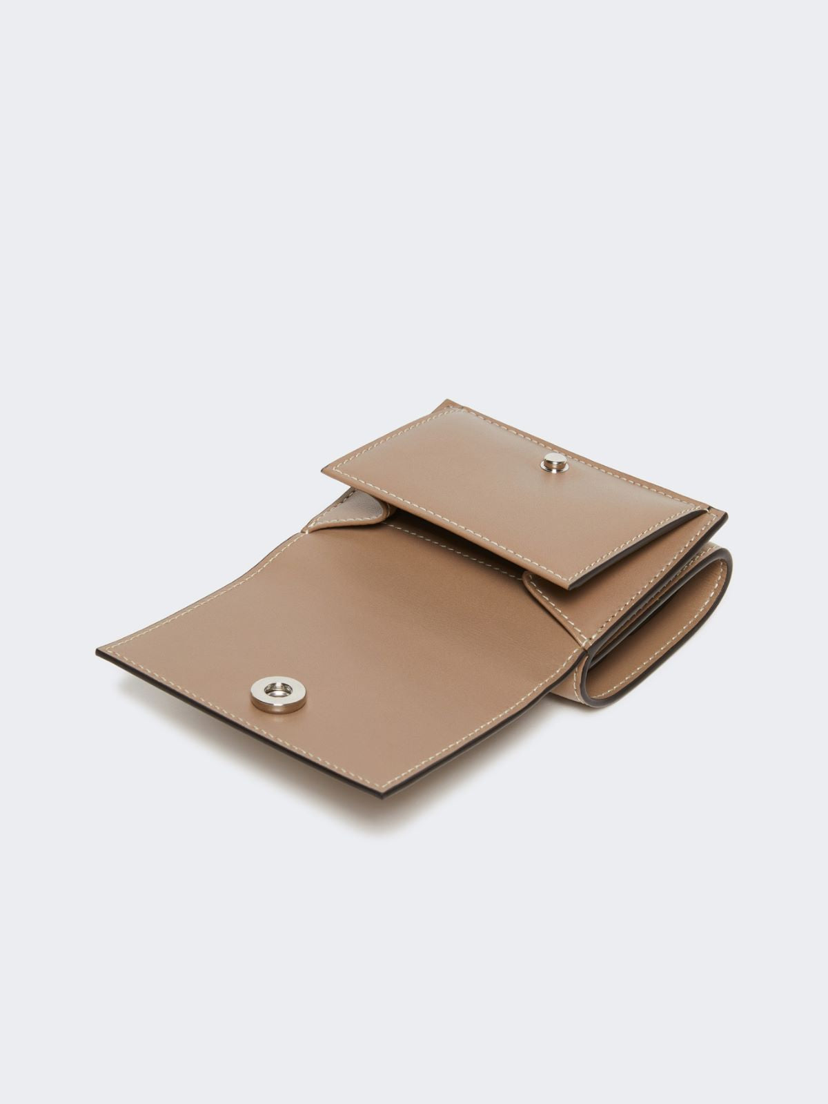 Leather tri-fold purse - Mud
