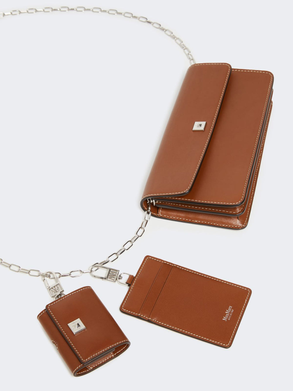 Leather phone pouch - Amber brown