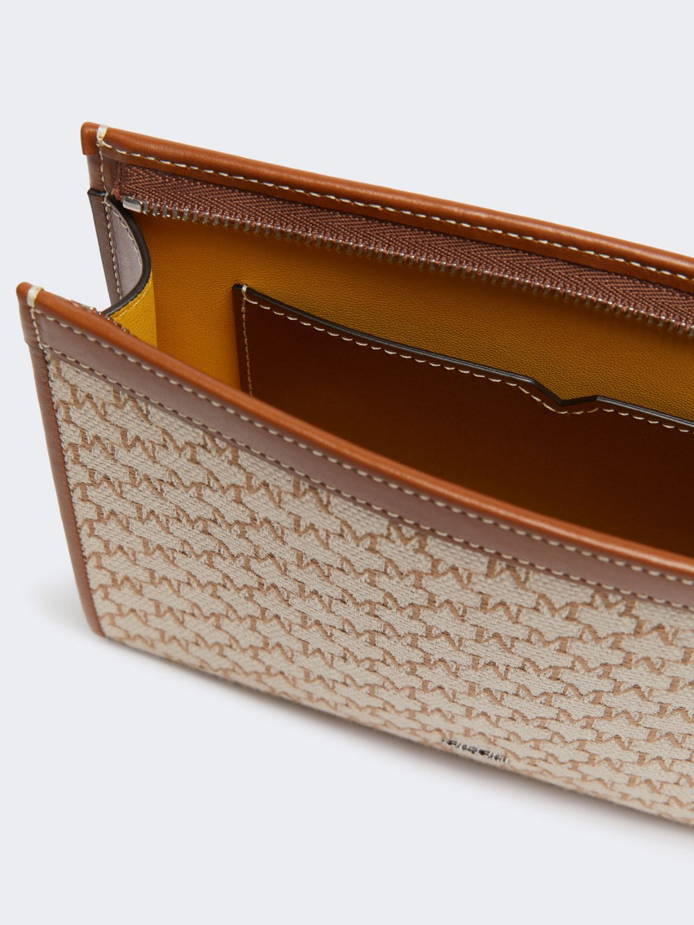 Cotton jacquard small pouch - Hazelnut brown