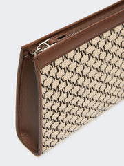 Cotton jacquard small pouch - Black