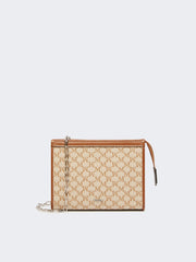 Cotton jacquard extra small pouch - Hazelnut brown