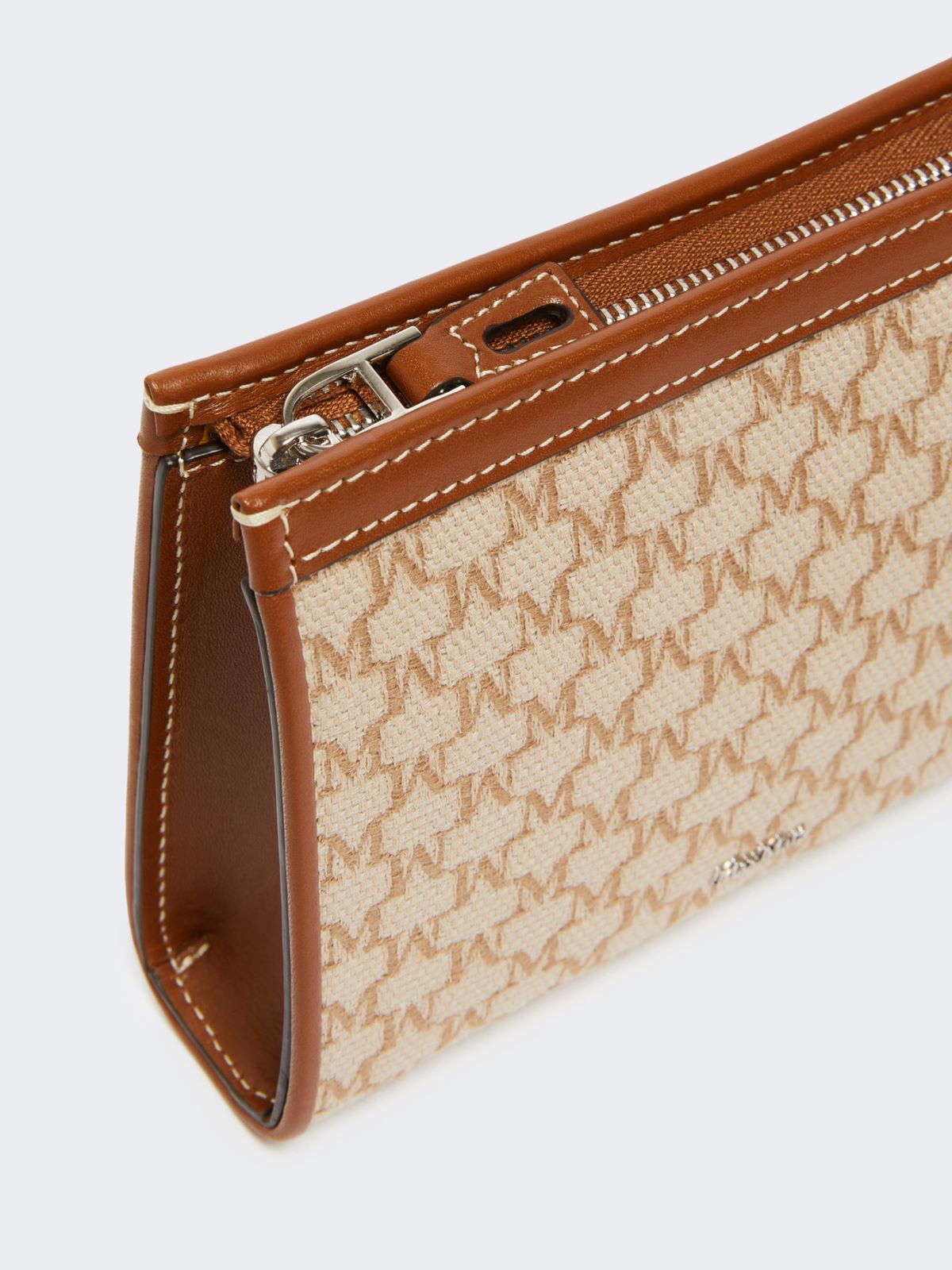 Cotton jacquard extra small pouch - Hazelnut brown