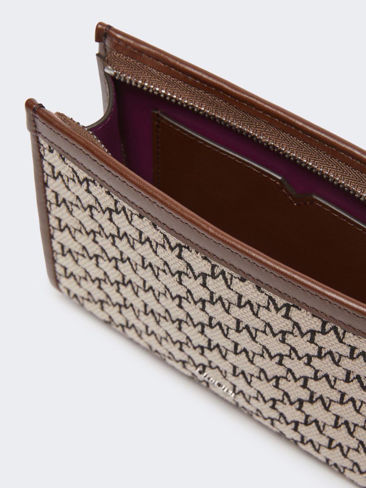 Cotton jacquard extra small pouch - Black