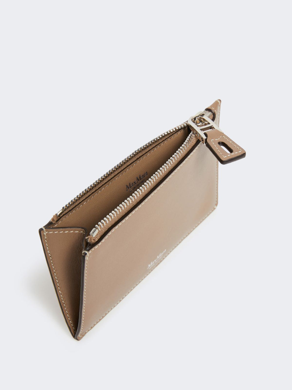 Leather card holder - Mud