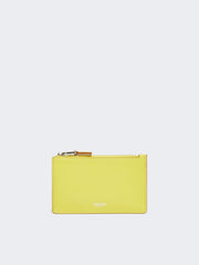 Leather card holder - Yellow
