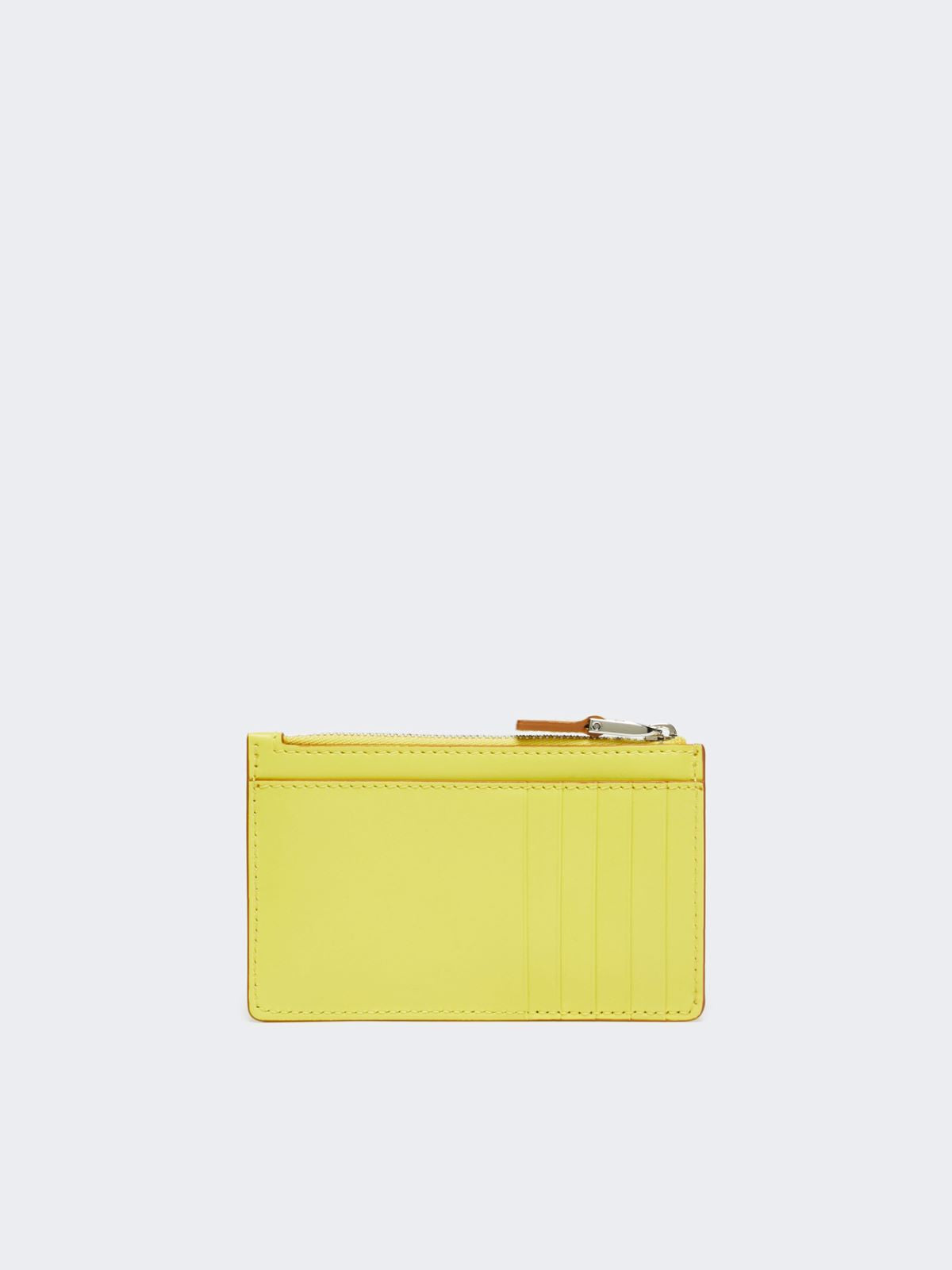 Leather card holder - Yellow