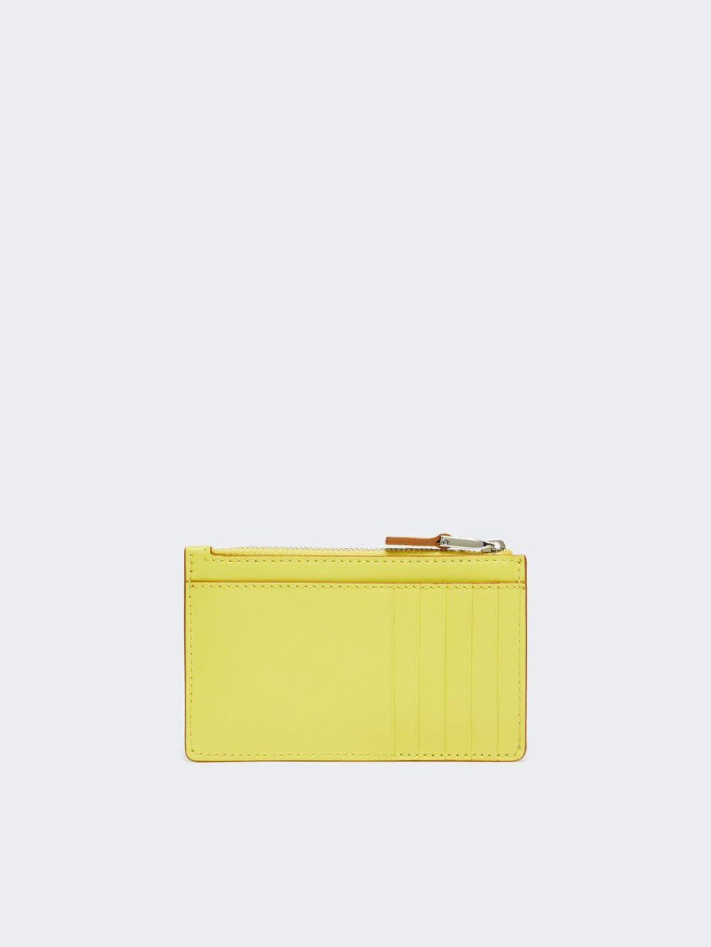 Leather card holder - Yellow