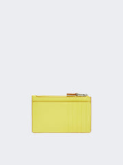 Leather card holder - Yellow