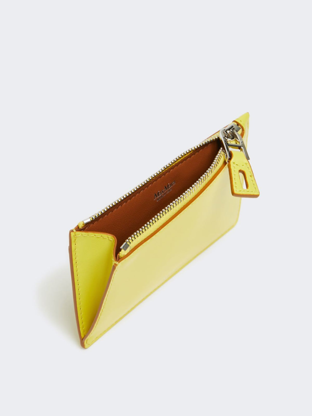 Leather card holder - Yellow