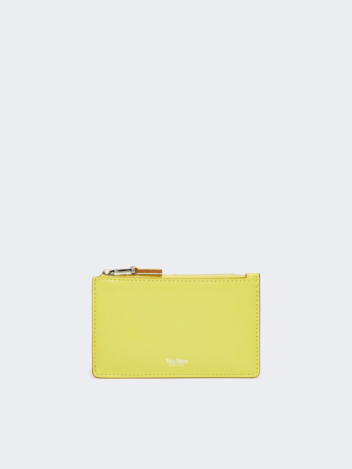 Leather card holder - Yellow