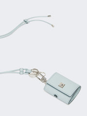 Leather earphone pouch - Sky blue