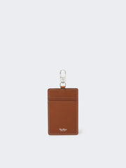 Leather badge holder - Amber brown
